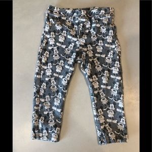 Zara Mickey & Minnie Disney Denim Looking Leggings